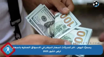 رسميًا اليوم.. آخر تحديثات أسعار الدولار في الأسواق المحلية بأسعار أرض أشور 2025
